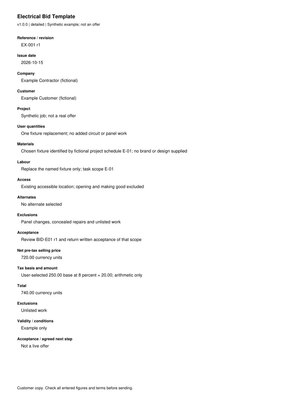 First page of the original filled example; all fields are transcribed below