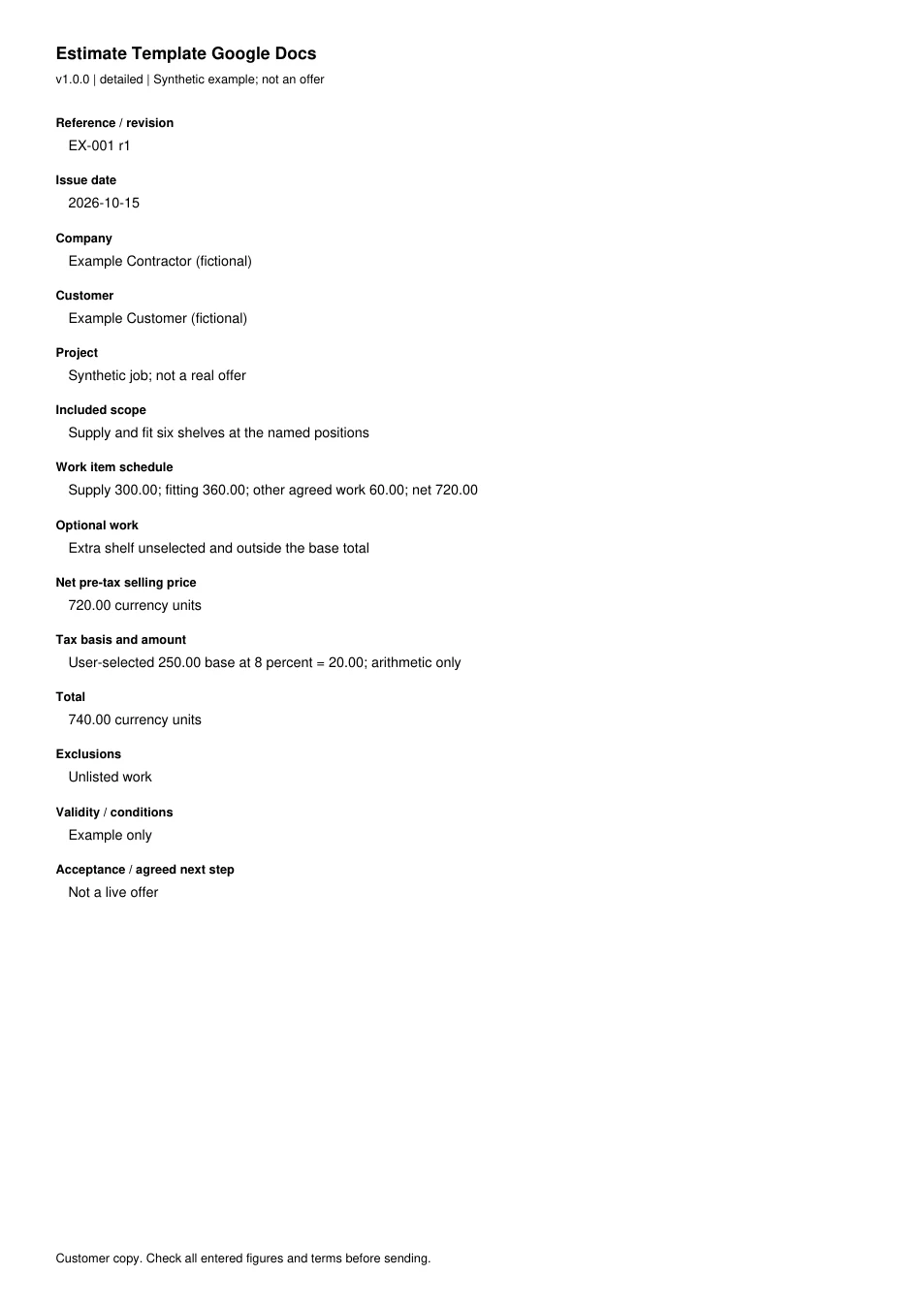 First page of the original filled example; all fields are transcribed below