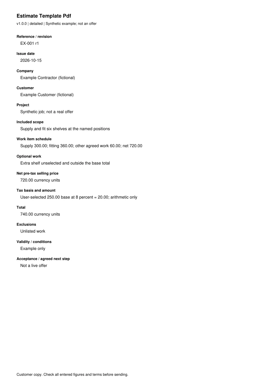 First page of the original filled example; all fields are transcribed below