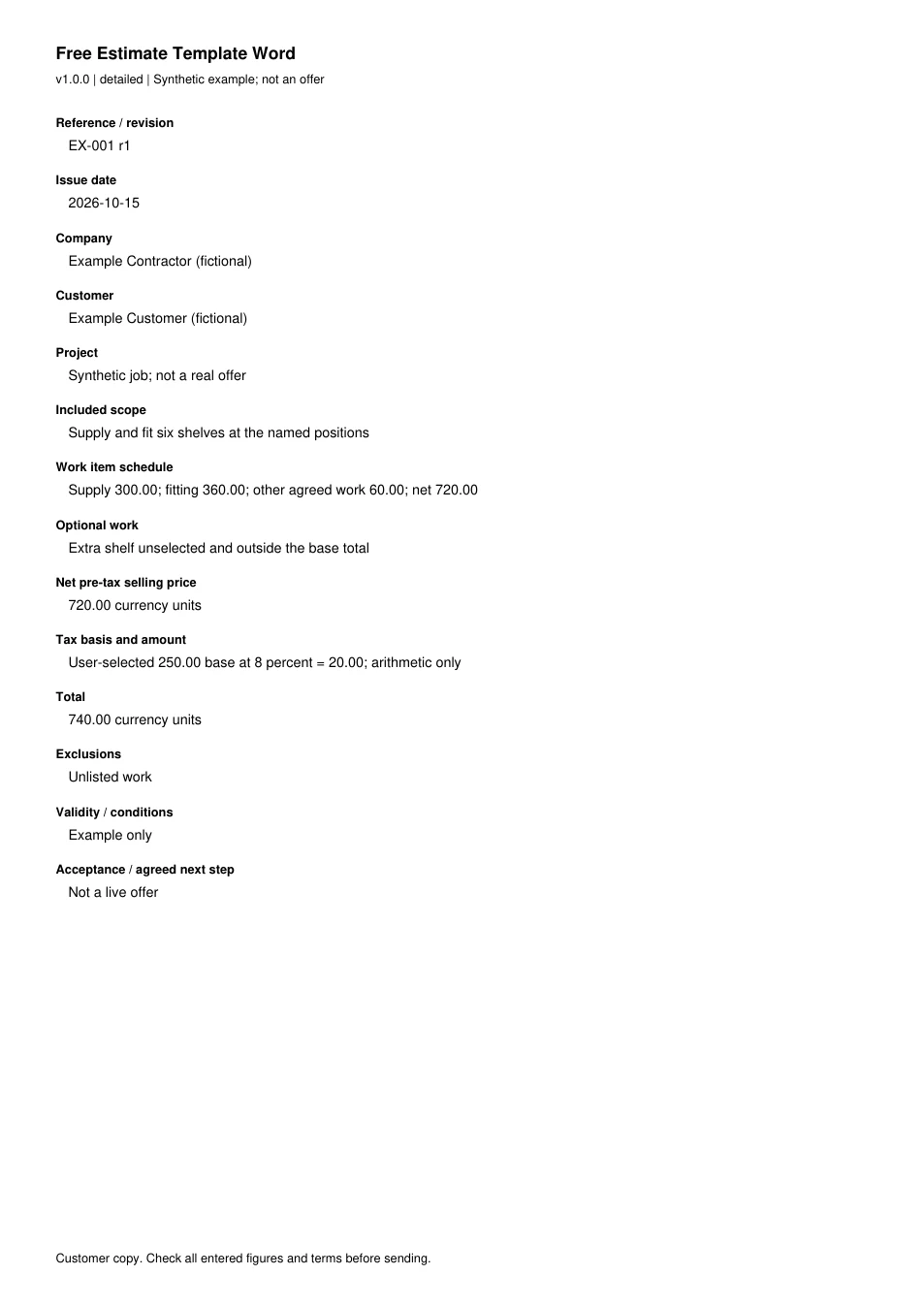 First page of the original filled example; all fields are transcribed below
