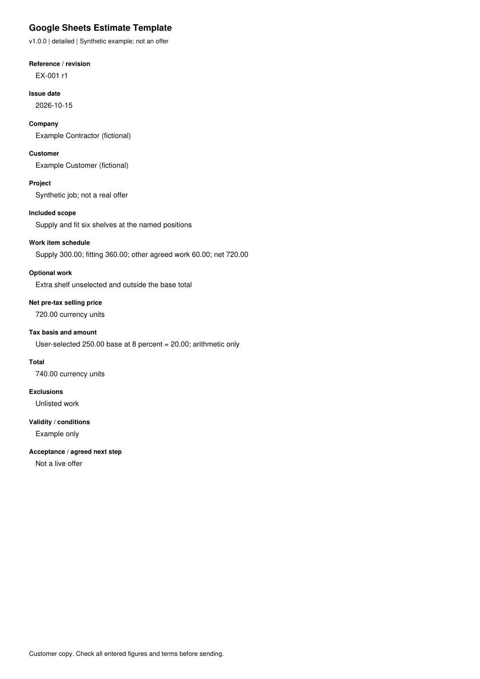 First page of the original filled example; all fields are transcribed below