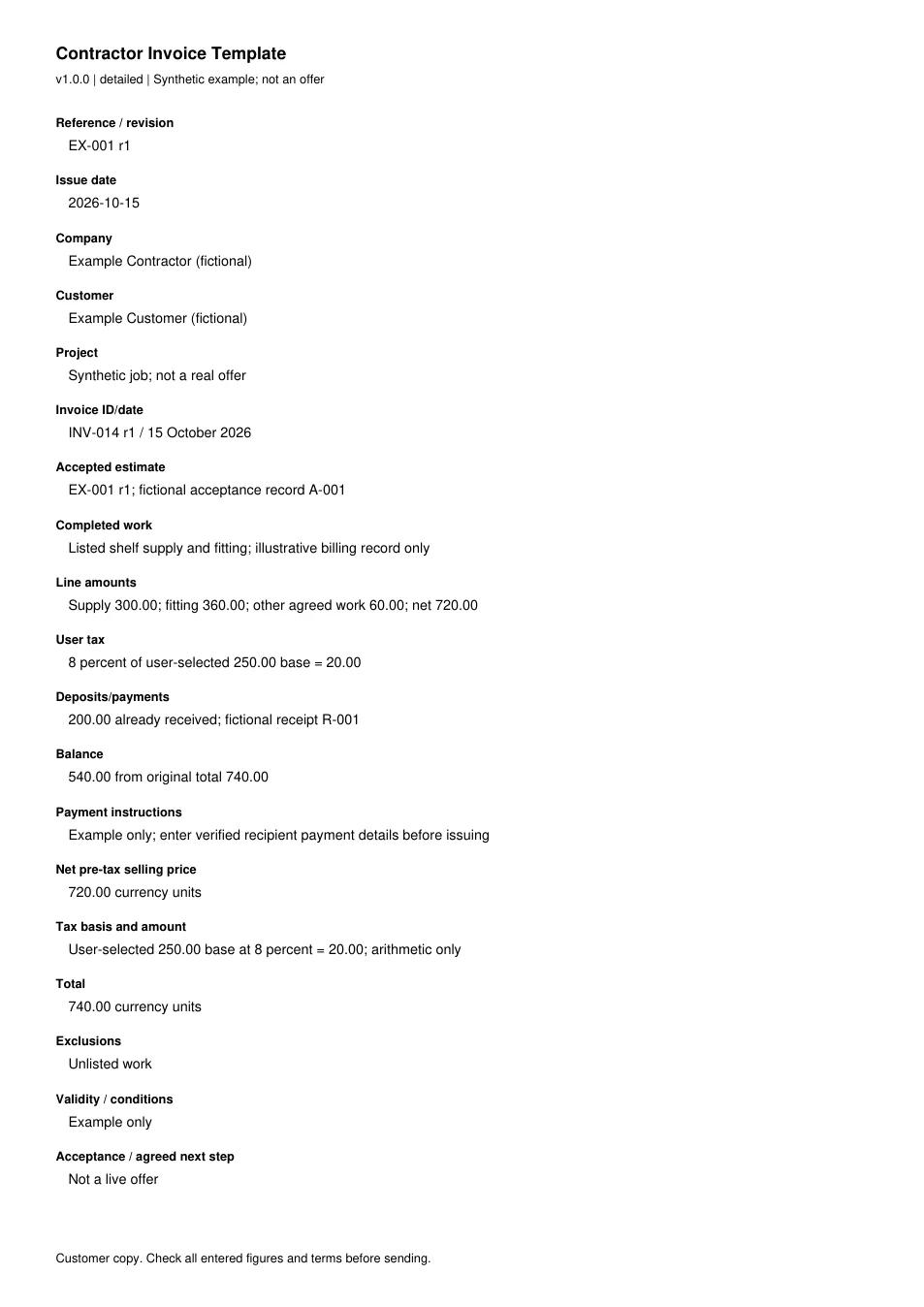 First page of the original filled example; all fields are transcribed below