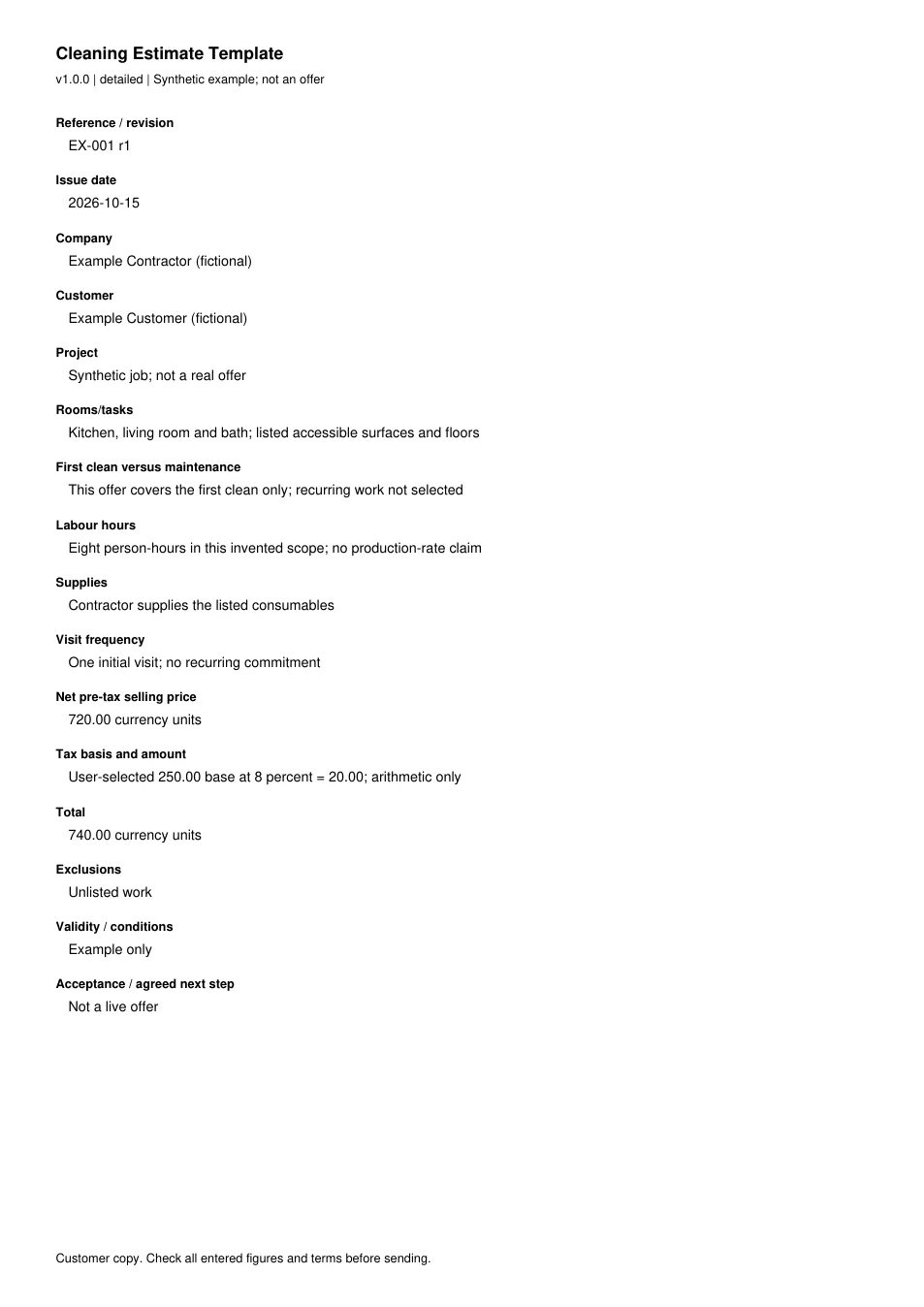 First page of the original filled example; all fields are transcribed below