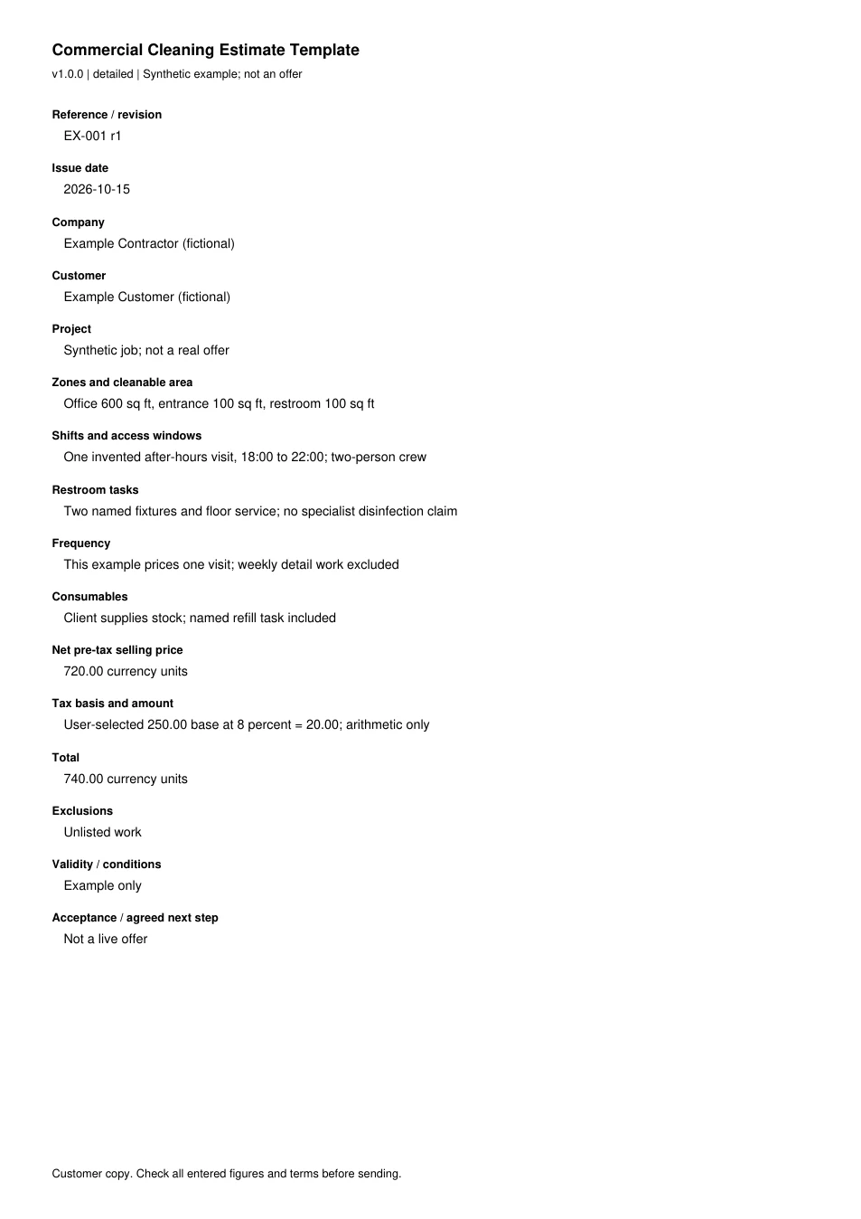 First page of the original filled example; all fields are transcribed below