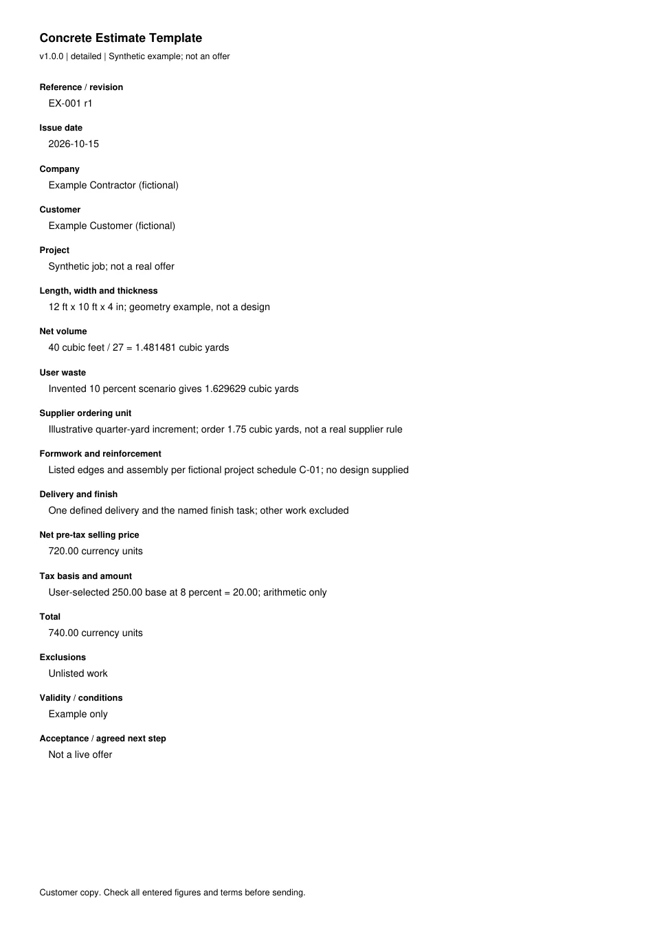 First page of the original filled example; all fields are transcribed below