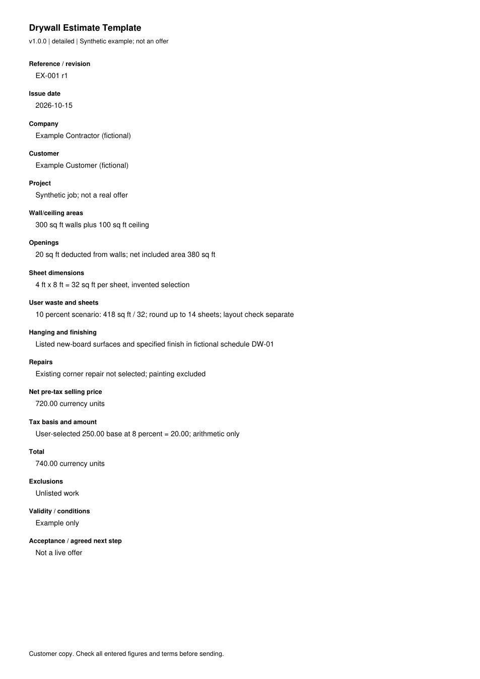 First page of the original filled example; all fields are transcribed below