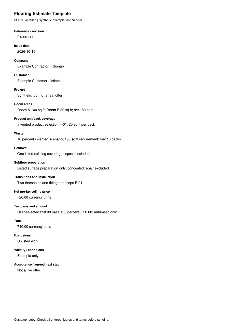 First page of the original filled example; all fields are transcribed below