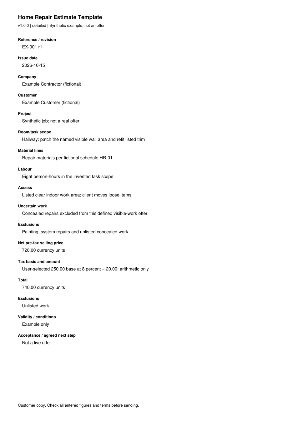 First page of the original filled example; all fields are transcribed below
