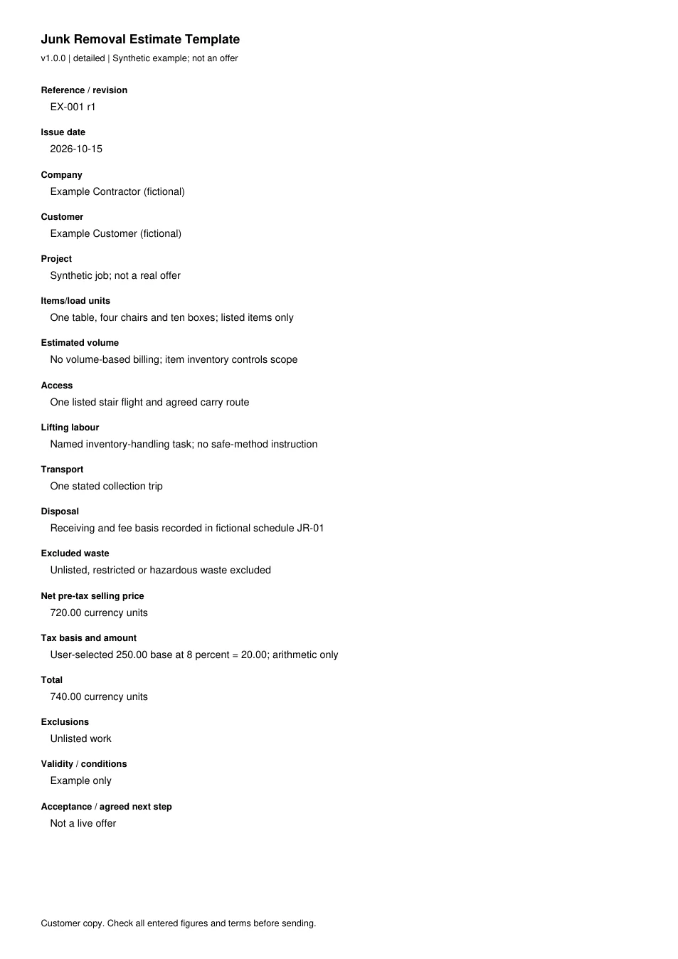 First page of the original filled example; all fields are transcribed below