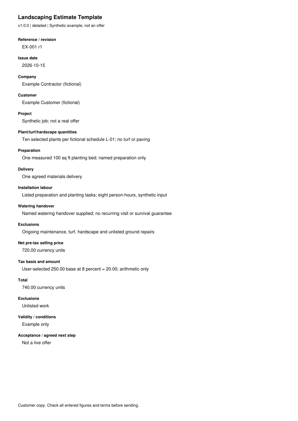 First page of the original filled example; all fields are transcribed below