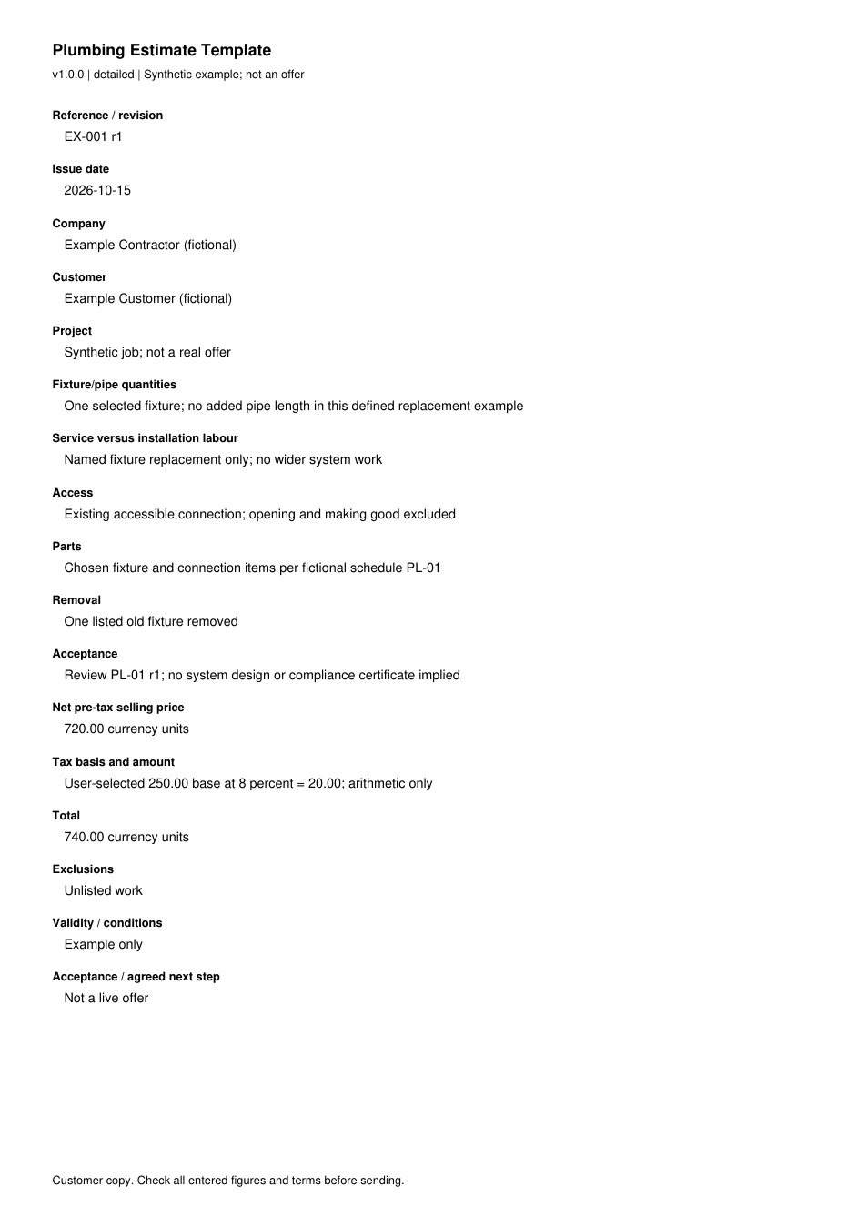 First page of the original filled example; all fields are transcribed below