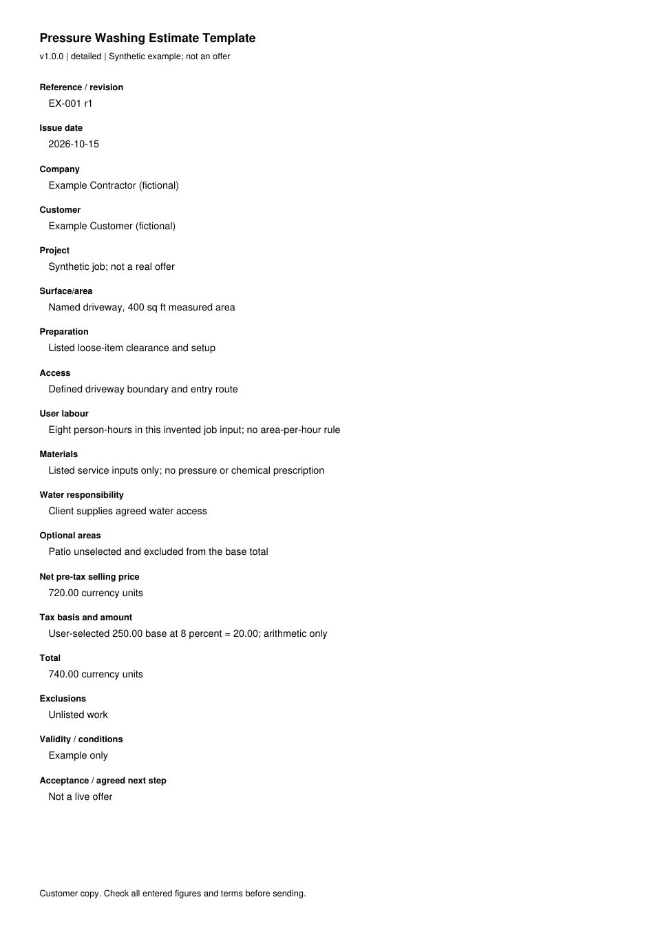 First page of the original filled example; all fields are transcribed below
