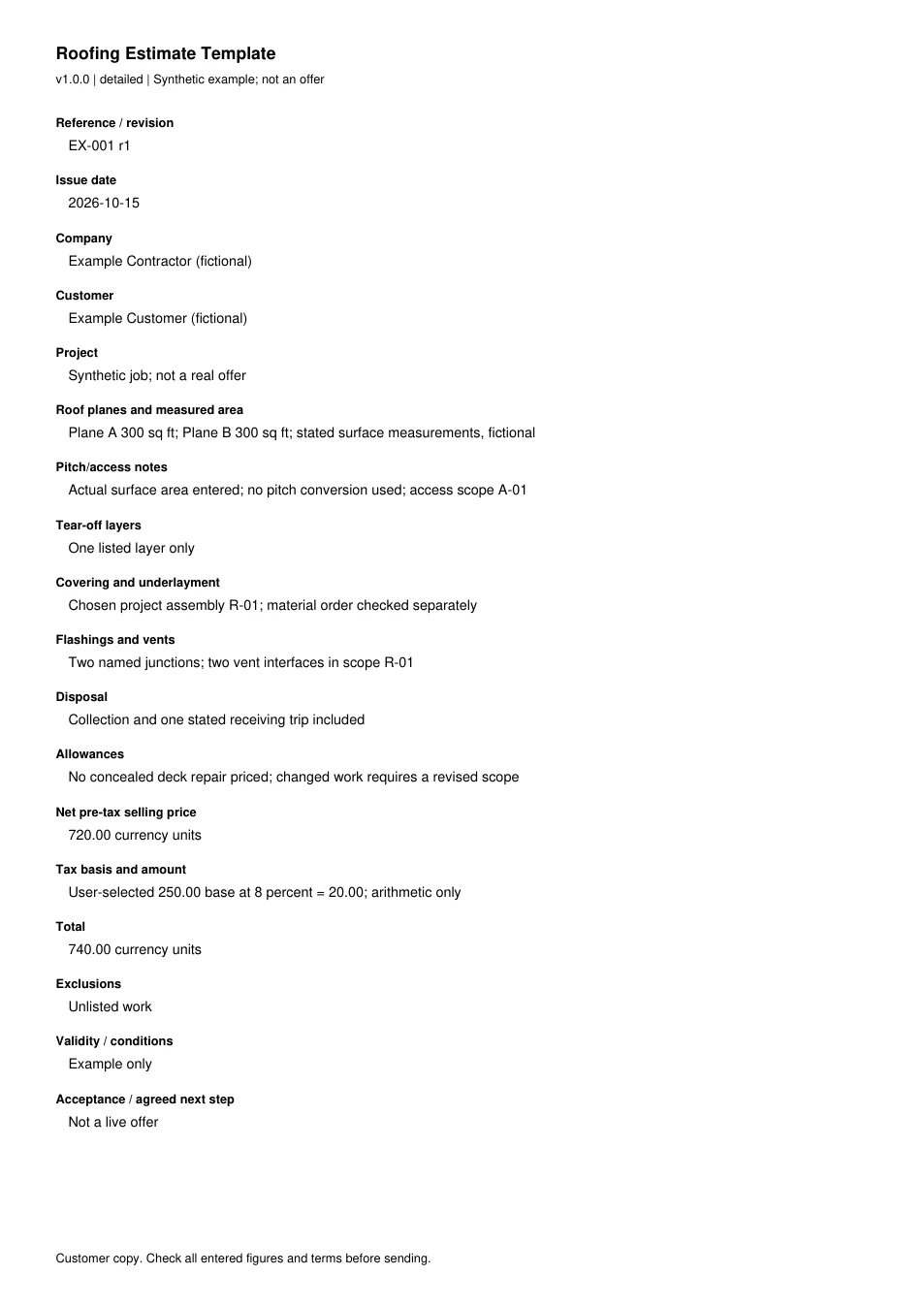 First page of the original filled example; all fields are transcribed below