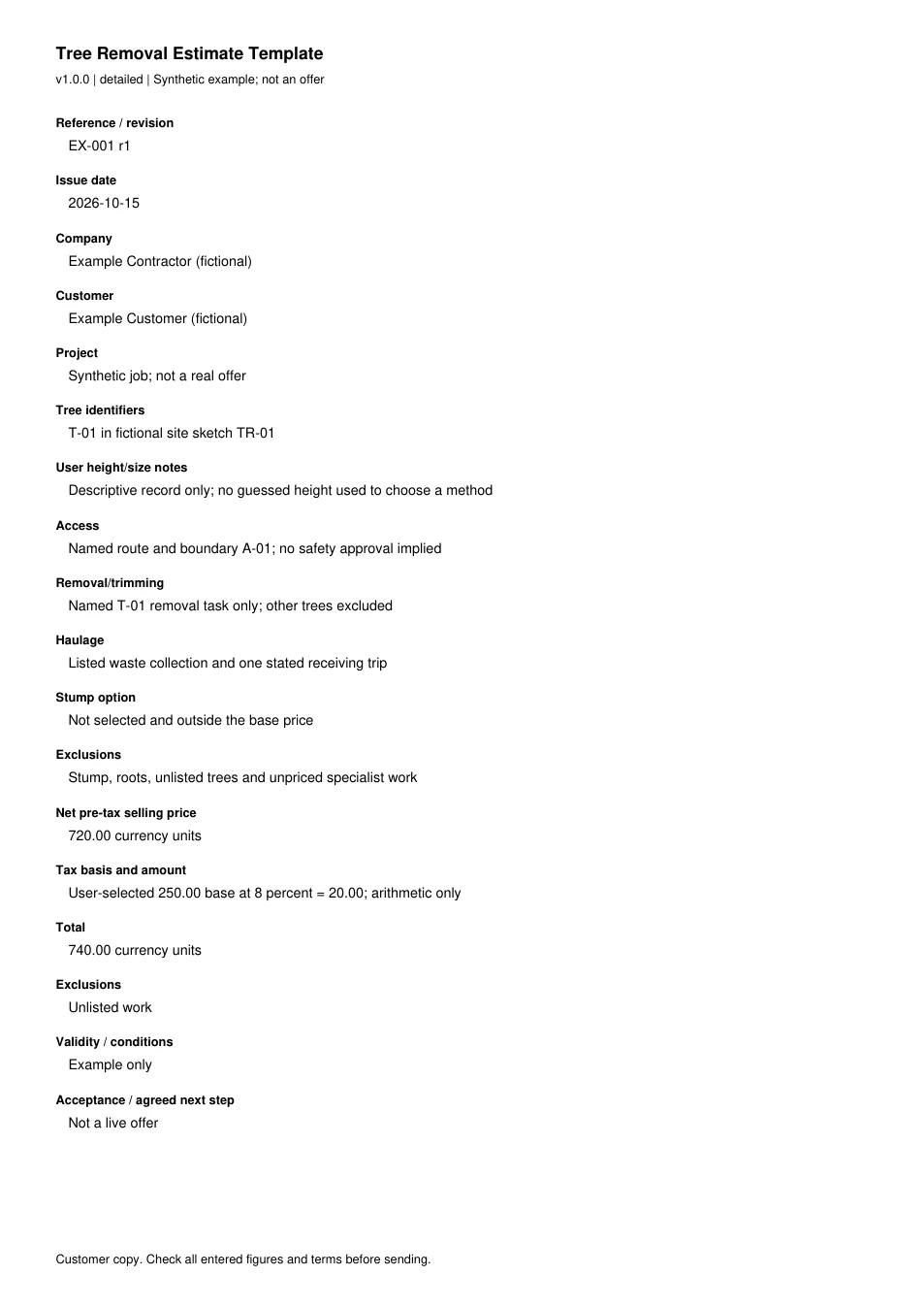 First page of the original filled example; all fields are transcribed below