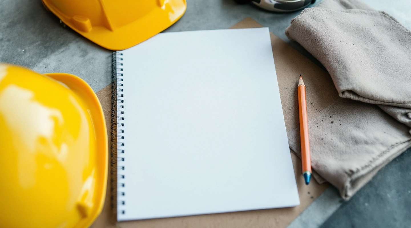 Blank job paperwork with ordinary tools on a work desk